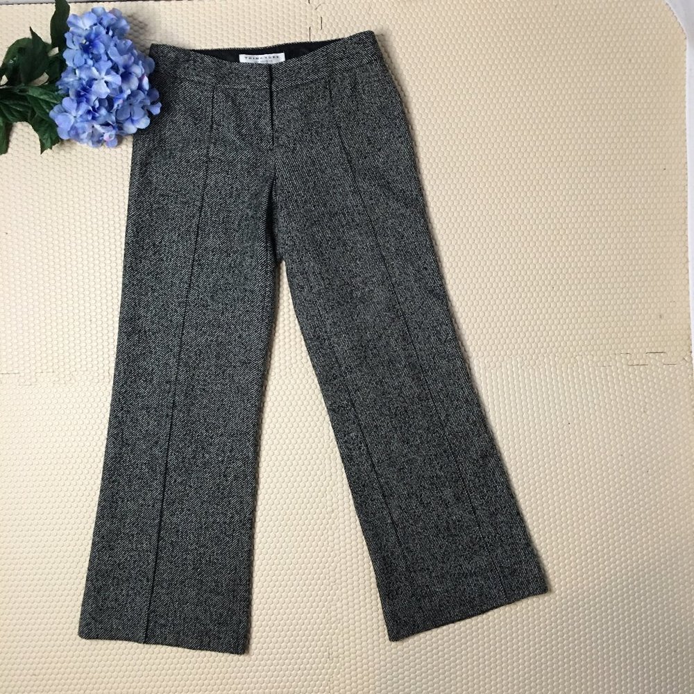 Trina Turk sz 6 Black Tweed Wide Leg Wool  Pants